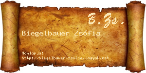 Biegelbauer Zsófia névjegykártya